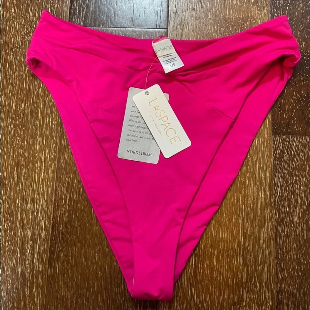 NWT Revolve L*Space Nancy Lee Bikini Bottoms Pink